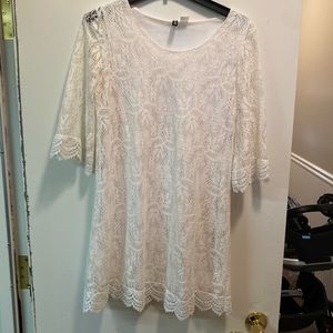 H&M white lace tunic